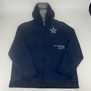 Dallas Cowboys NFL Team Apparel‎ Hooded Full Zip Jacket Mens XL Navy Blue